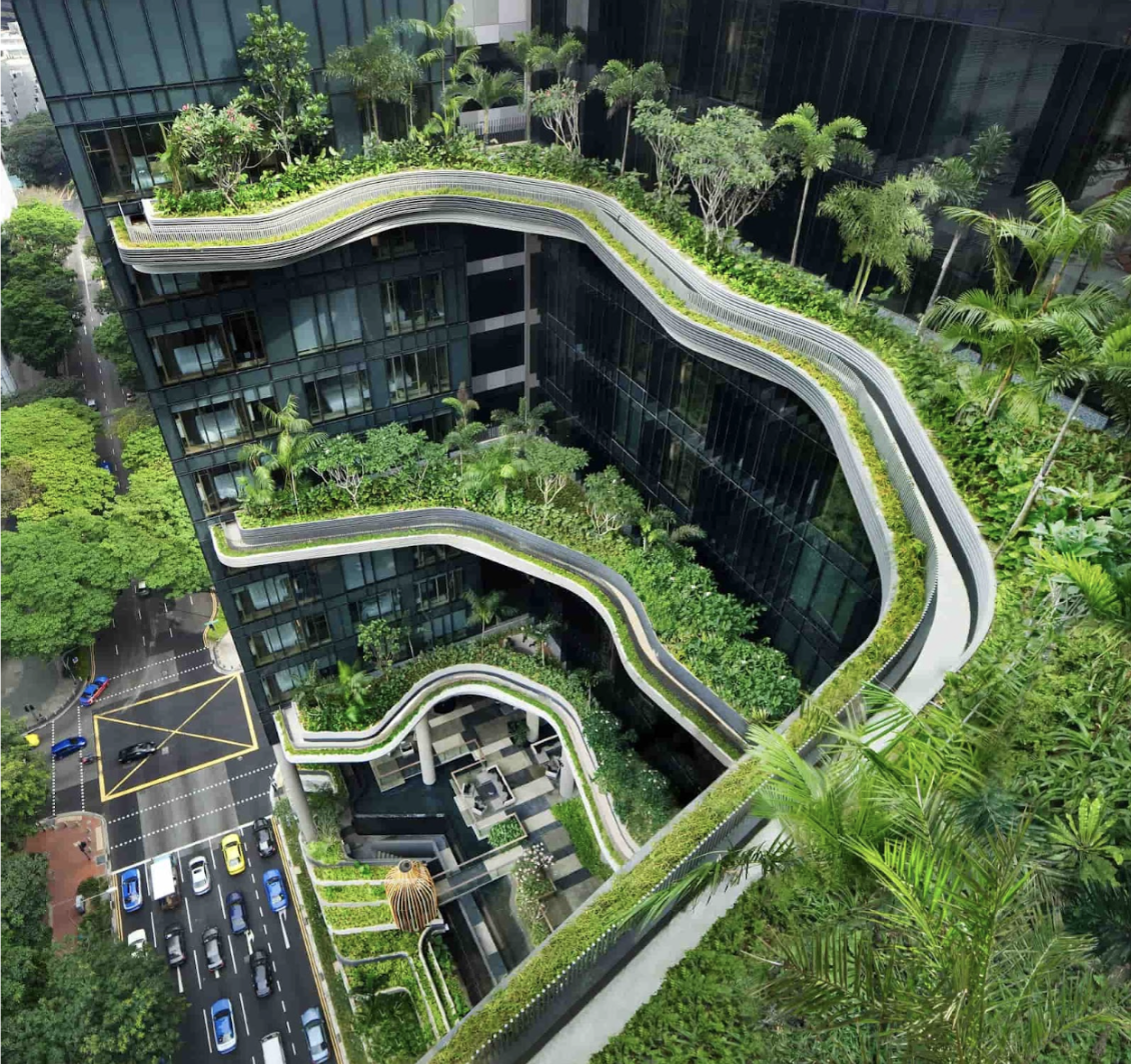 Parkroyal Collection, an eco-friendhip garden concept hotel, in Pickering, Singapore. (Photo courtesy of ArchDaily)